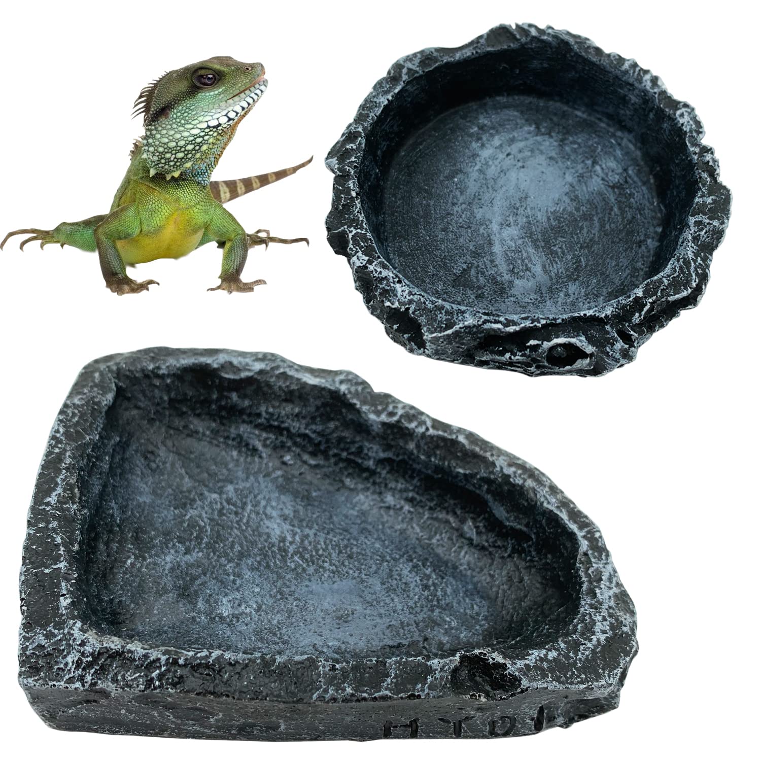 Water Dish Reptile - Ciotola Angolare per Rettili (1/2 Pezzi),