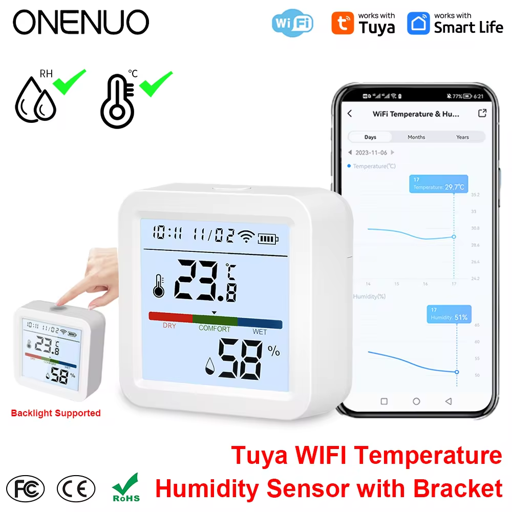 Digital Hygrometer Probe - ONENUO Tuya WIFI Sensore di umidità