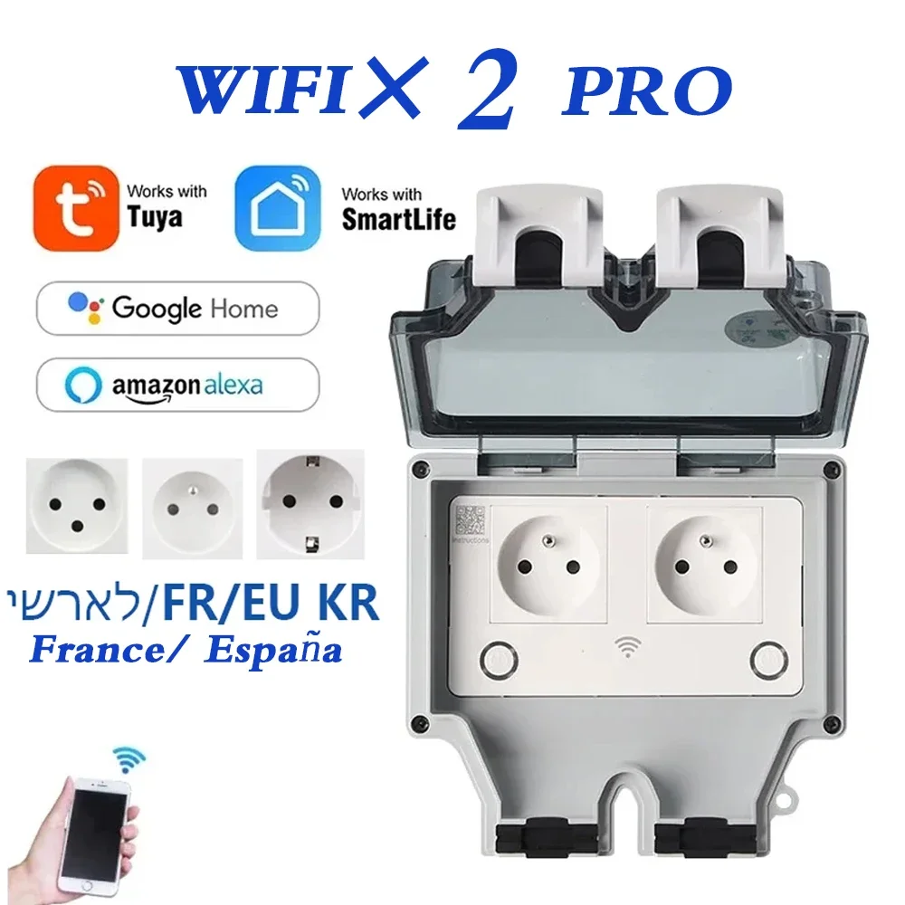Timer Dual Outlet - Tuya Presa elettrica a muro impermeabile