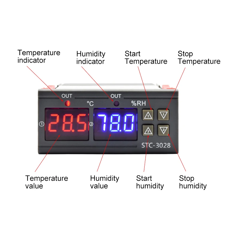 STC-3028 LED Termostato digita - Digital Hygrometer Probe recensione e prezzo